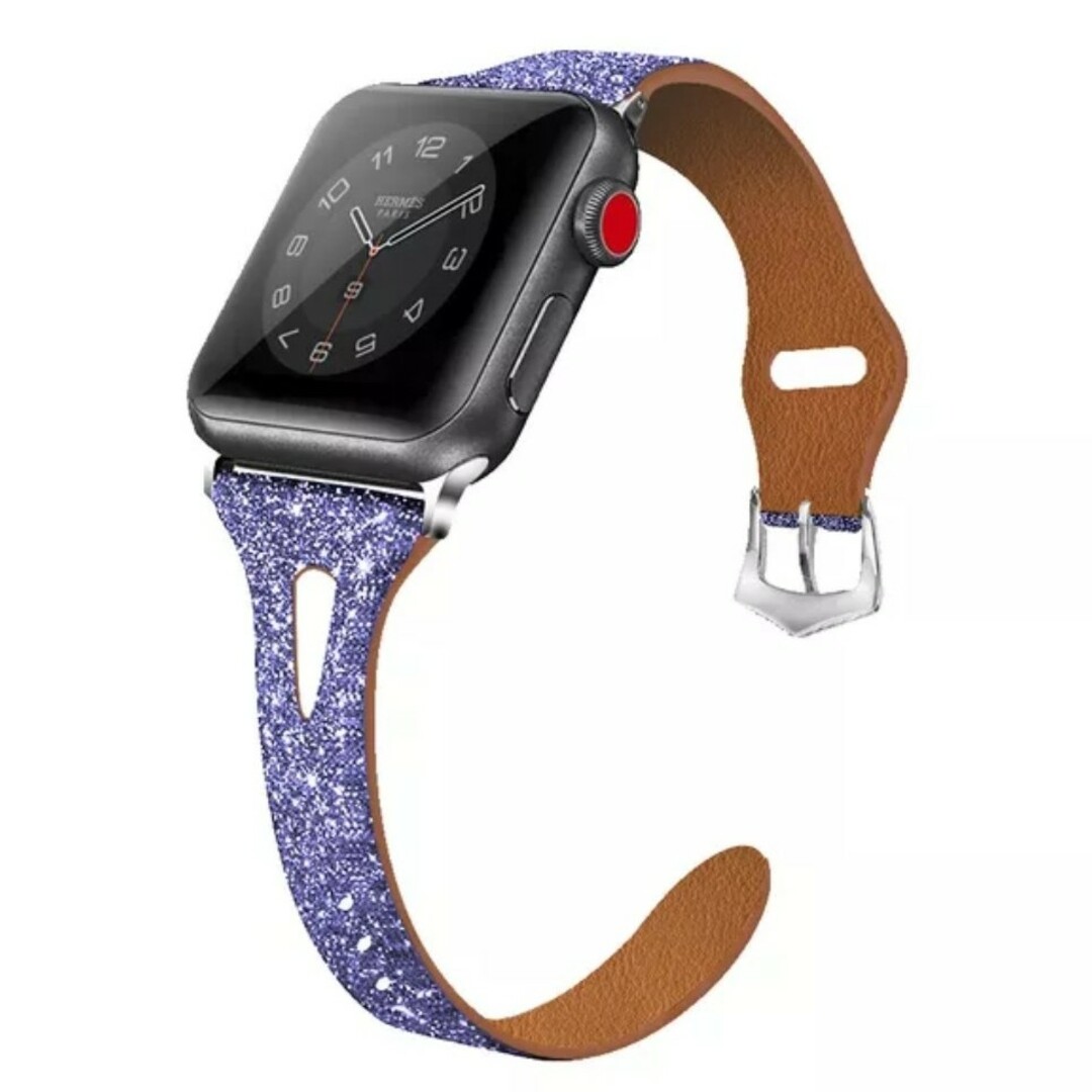 Apple Watch レザーバンド 38/40/41mm パープル レディースのファッション小物(腕時計)の商品写真