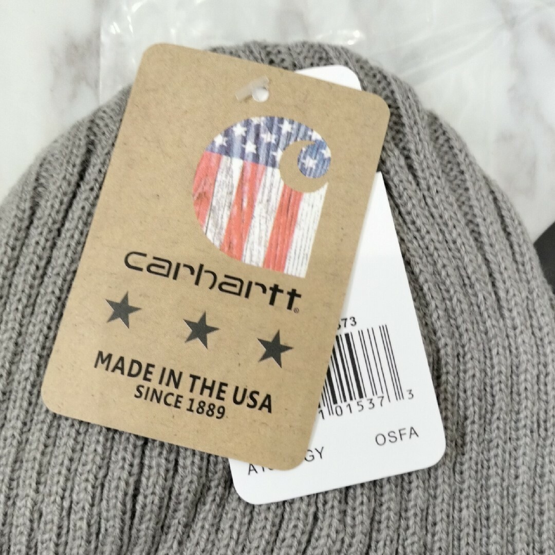 carhartt(カーハート)のek Carhartt カーハート  ニット帽 ニットキャップ グレー 灰色　① メンズの帽子(ニット帽/ビーニー)の商品写真