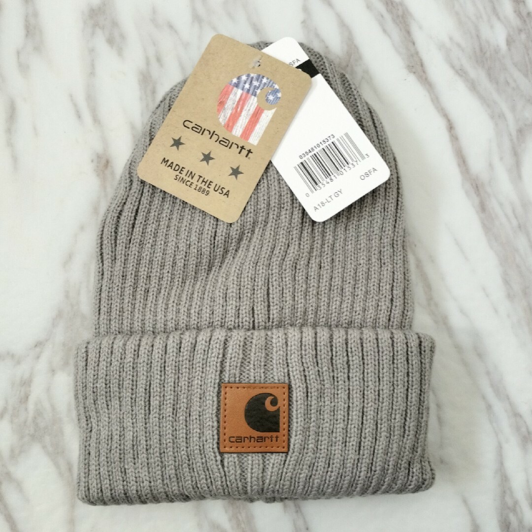 carhartt(カーハート)のek Carhartt カーハート  ニット帽 ニットキャップ グレー 灰色　① メンズの帽子(ニット帽/ビーニー)の商品写真