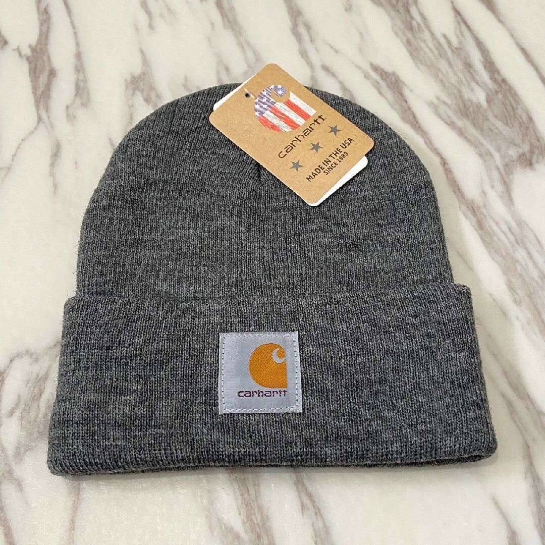 carhartt(カーハート)のgd Carhartt カーハート ニット帽 ニットキャップ グレー　灰色　② メンズの帽子(ニット帽/ビーニー)の商品写真