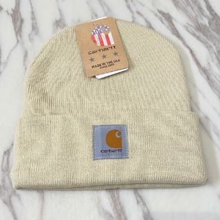 カーハート(carhartt)のgn Carhartt カーハート ニット帽 ニットキャップ ベージュ　②(ニット帽/ビーニー)