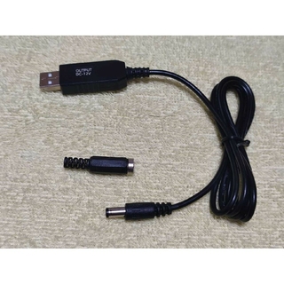 USB昇圧コード 5V-12V 2.1mm標準DCプラグ仕様＋加工用DCジャック(車内アクセサリ)