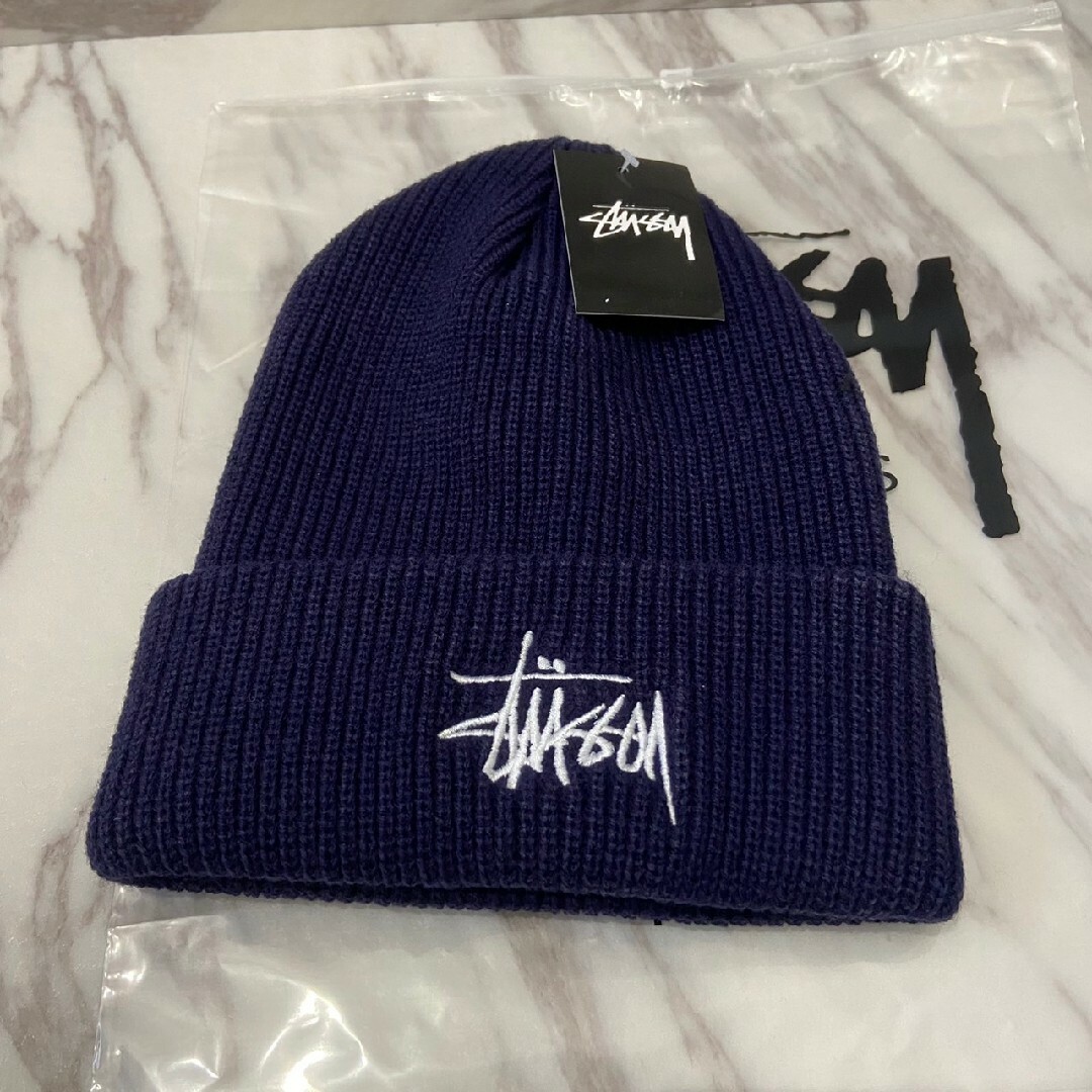 STUSSY(ステューシー)のfc Stussy ステューシー ニット帽 ②  スノーボード 　ネイビー メンズの帽子(ニット帽/ビーニー)の商品写真