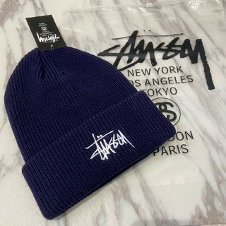 ステューシー(STUSSY)のfc Stussy ステューシー ニット帽 ②  スノーボード 　ネイビー(ニット帽/ビーニー)