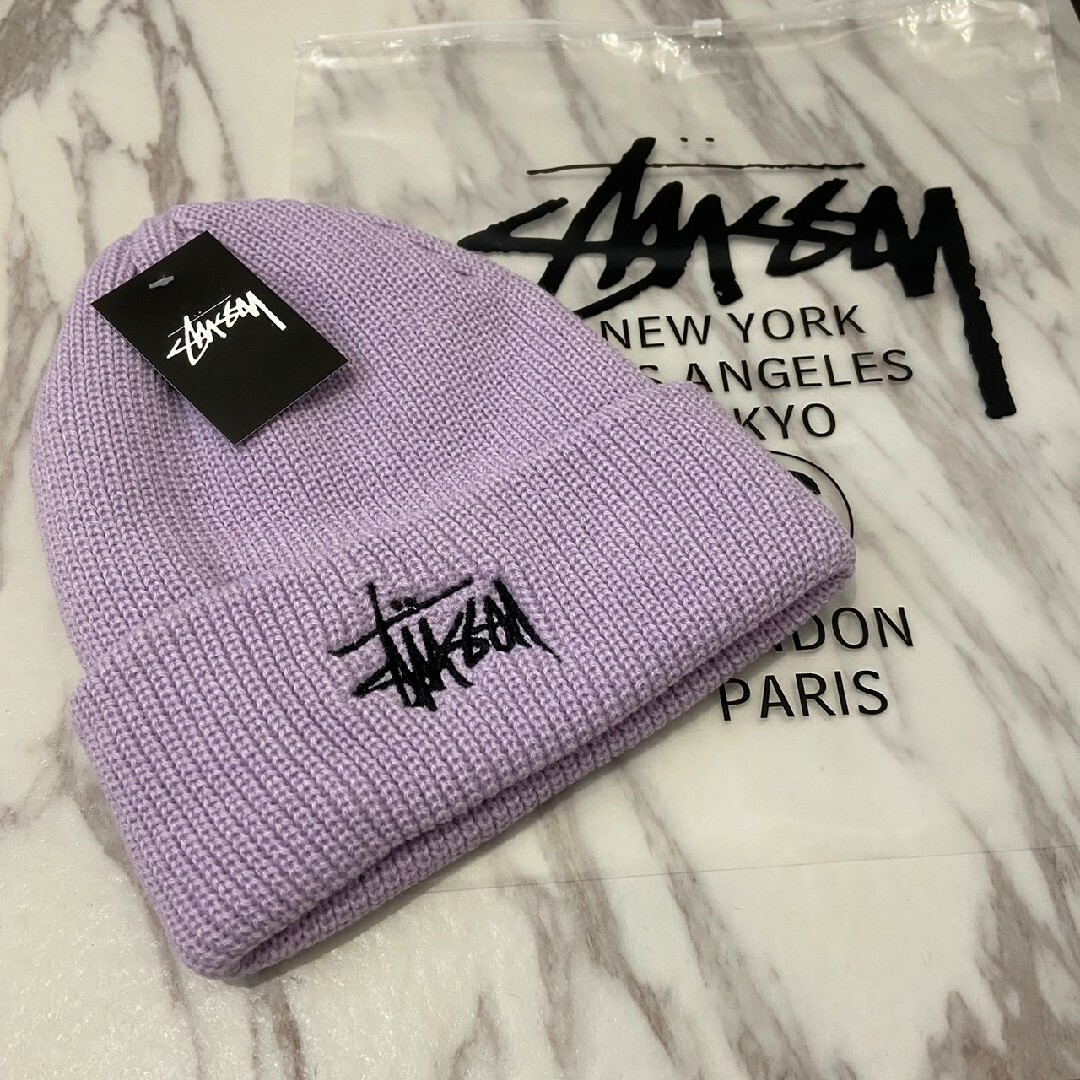 STUSSY(ステューシー)のjd Stussy ステューシー ニット帽 ② スノーボード 　 パープル メンズの帽子(ニット帽/ビーニー)の商品写真