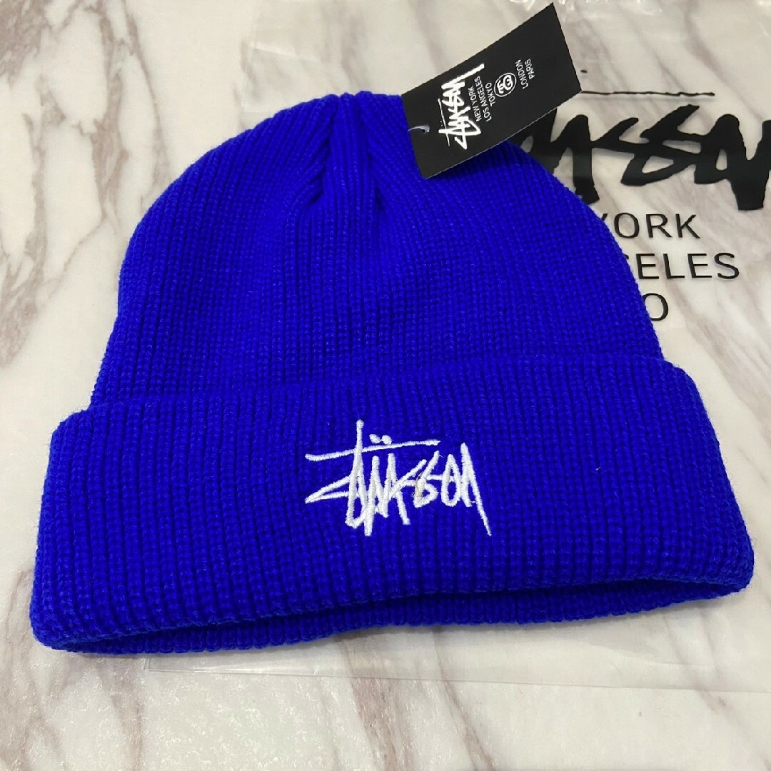 STUSSY(ステューシー)のku Stussy ステューシー ニット帽 ②  スノーボード 　ブルー メンズの帽子(ニット帽/ビーニー)の商品写真