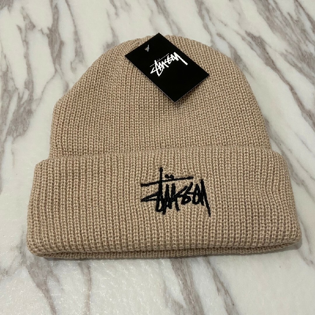 STUSSY(ステューシー)のFw Stussy ステューシー ニット帽 ② スノーボード 　 ベージュ レディースの帽子(ニット帽/ビーニー)の商品写真