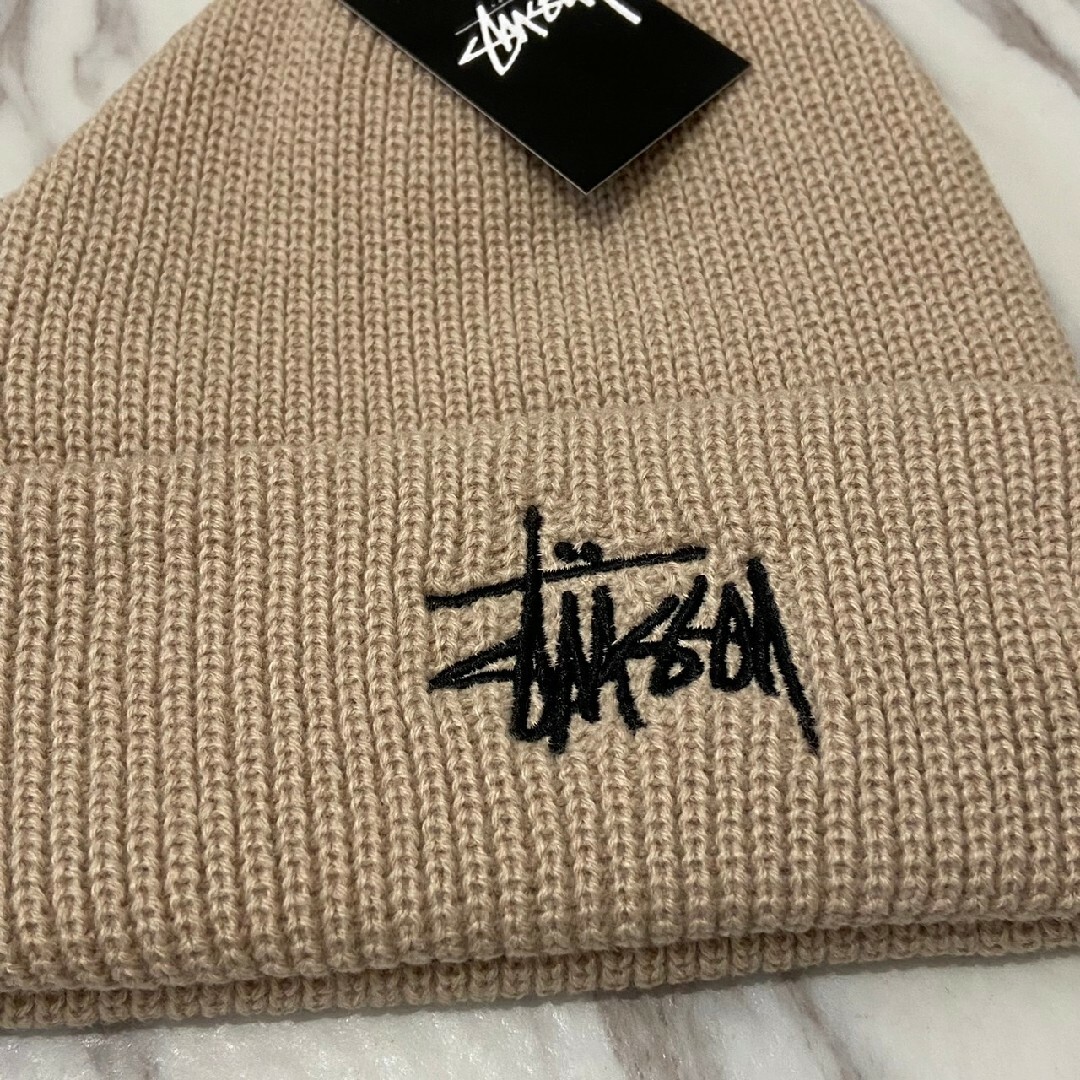 STUSSY(ステューシー)のFw Stussy ステューシー ニット帽 ② スノーボード 　 ベージュ レディースの帽子(ニット帽/ビーニー)の商品写真