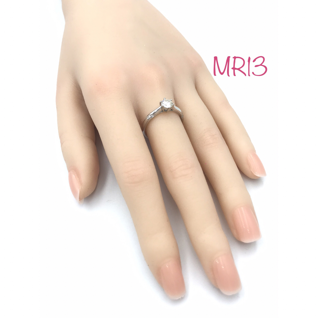 MR13／10.5号 6爪5㎜ 0.5ct  モアサナイトリング♡シルバー925 レディースのアクセサリー(リング(指輪))の商品写真