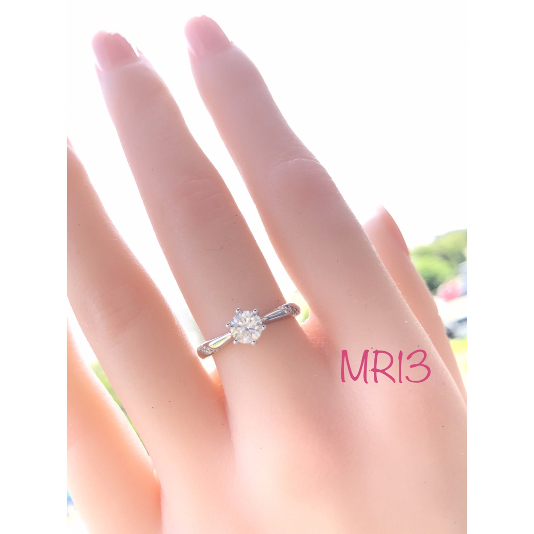 MR13／10.5号 6爪5㎜ 0.5ct  モアサナイトリング♡シルバー925 レディースのアクセサリー(リング(指輪))の商品写真