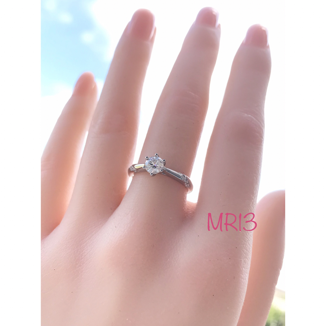 MR13／10.5号 6爪5㎜ 0.5ct  モアサナイトリング♡シルバー925 レディースのアクセサリー(リング(指輪))の商品写真