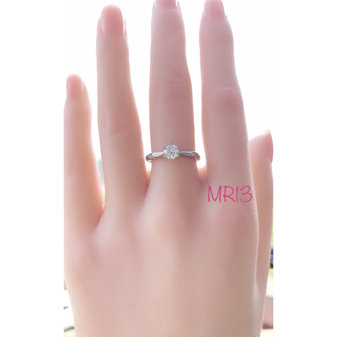 MR13／10.5号 6爪5㎜ 0.5ct  モアサナイトリング♡シルバー925 レディースのアクセサリー(リング(指輪))の商品写真