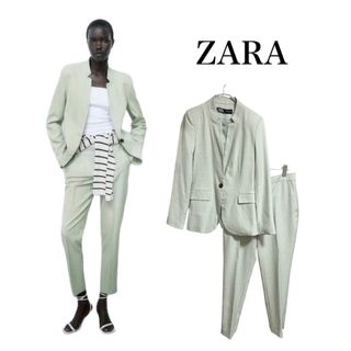 ZARA - 【美品】ZARA パンツスーツ　セットアップ　グリーン