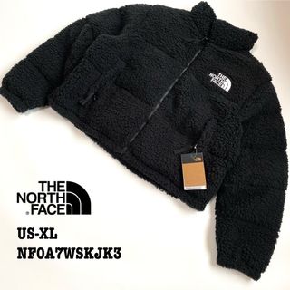 ザノースフェイス(THE NORTH FACE)の【新品】US-XL ノースフェイス ダウンジャケット ヌプシ ボア ショート 黒(ダウンジャケット)