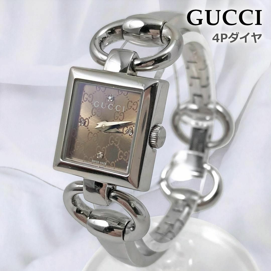 グッチ GUCCI 腕時計 トルナヴォーニ GG 4Pダイヤモンド ホースビット