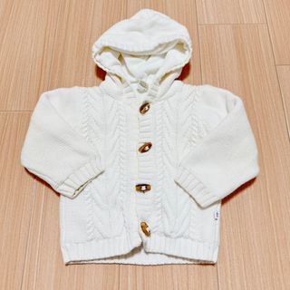 ベビーギャップ(babyGAP)のBaby GAP 80センチ アウター ニット 裏起毛 ホワイト(ジャケット/コート)