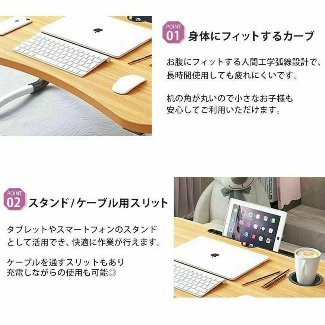 新品　折りたたみ　ローテーブル　ミニテーブル 木目調ホワイト インテリア/住まい/日用品の机/テーブル(折たたみテーブル)の商品写真