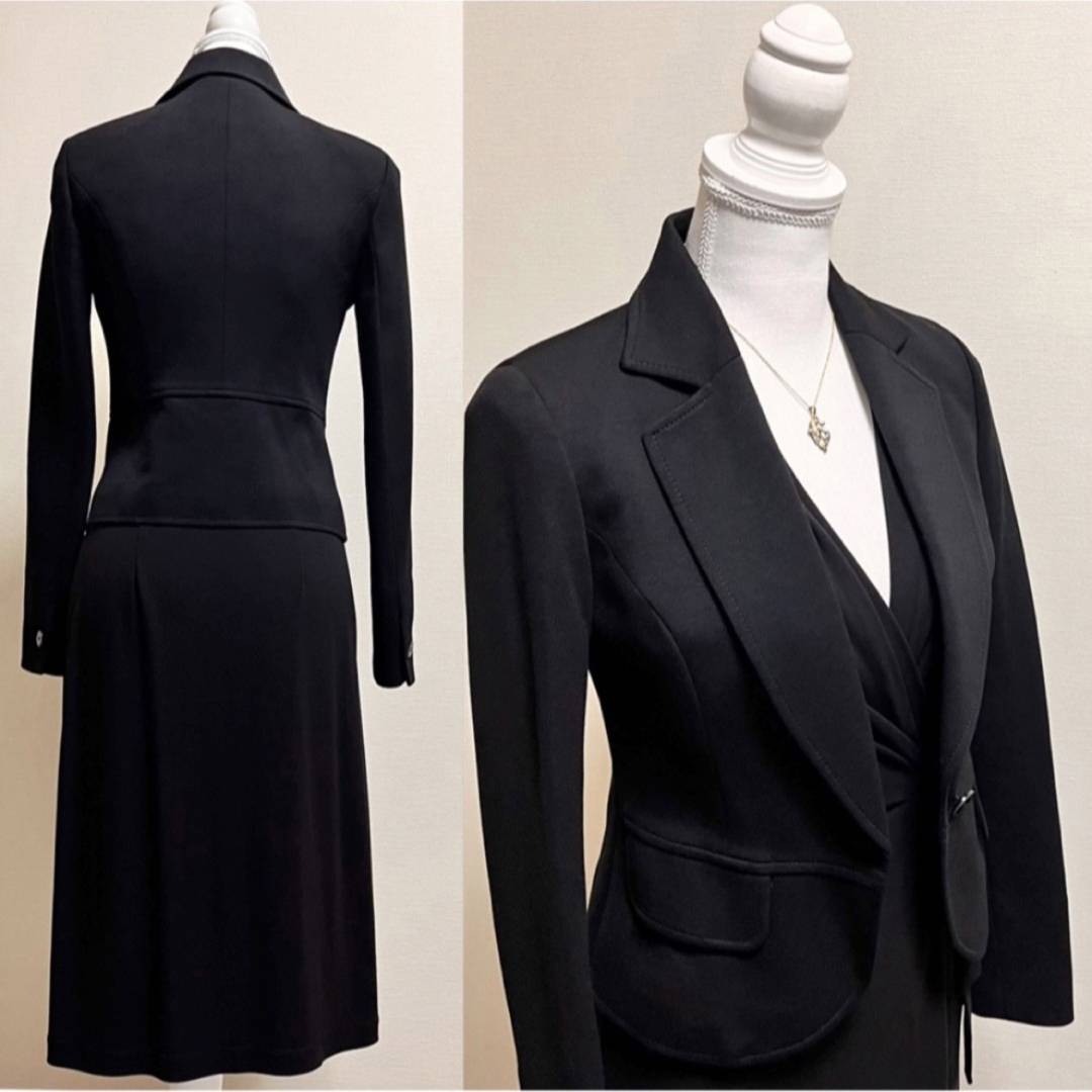 QUEENS COURT(クイーンズコート)のスタイル美人　Sスーツ ！クイーンズコート　ジャケット　BCBGワンピース　黒 レディースのフォーマル/ドレス(スーツ)の商品写真