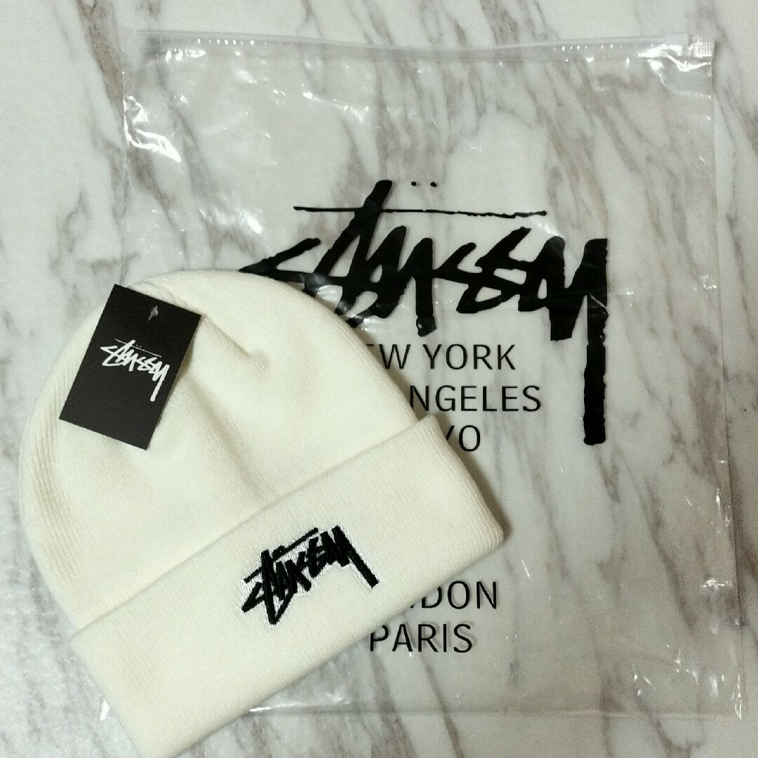 STUSSY(ステューシー)のda Stussy ステューシー ニット帽  スノーボード 白 ホワイト メンズの帽子(ニット帽/ビーニー)の商品写真