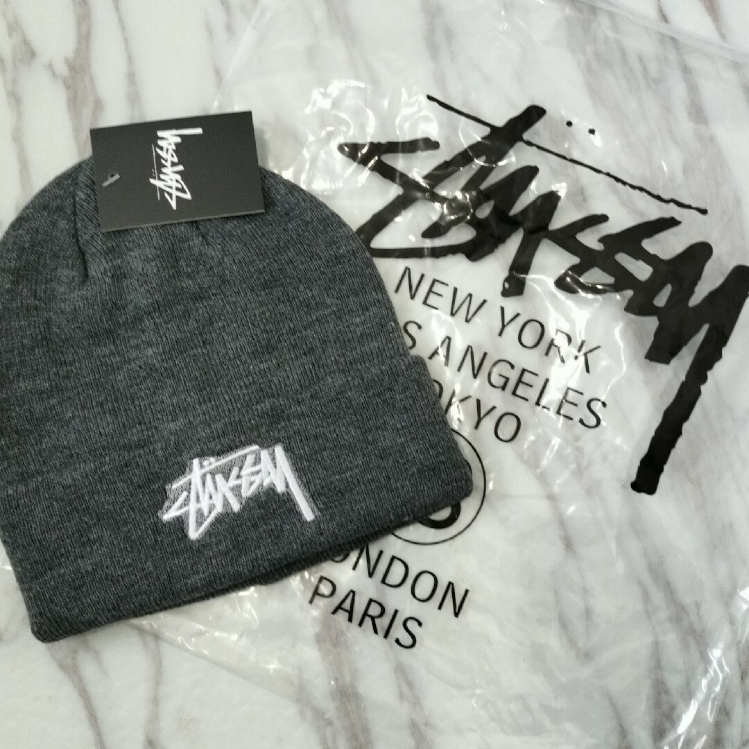 STUSSY(ステューシー)のpN Stussy ステューシー ニット帽 スノーボード 灰色　グレー メンズの帽子(ニット帽/ビーニー)の商品写真