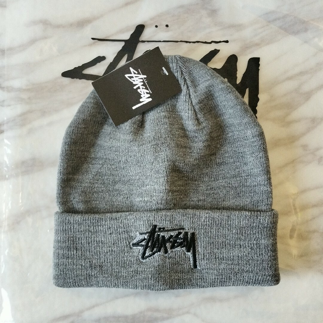 STUSSY(ステューシー)のDj Stussy ステューシー ニット帽 スノーボード 灰色　グレー メンズの帽子(ニット帽/ビーニー)の商品写真