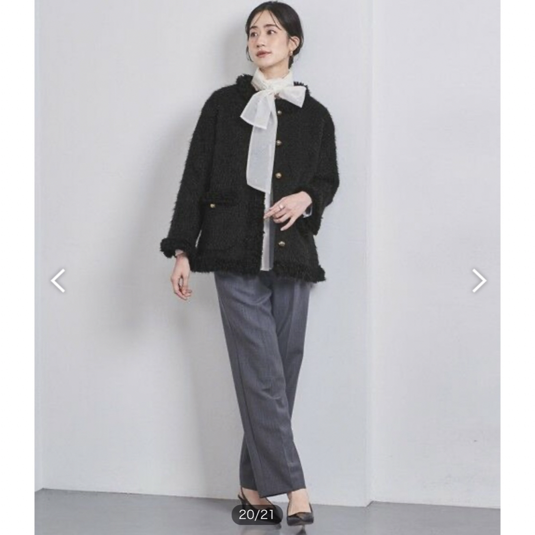 UNITED ARROWS(ユナイテッドアローズ)のUNITED ARROWS シャギー ツイード ジャケット 36 レディースのジャケット/アウター(ノーカラージャケット)の商品写真