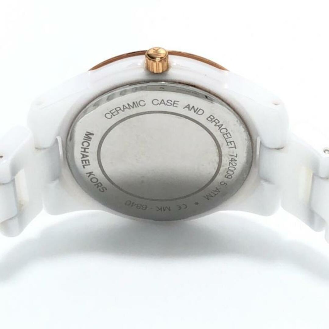 Michael Kors(マイケルコース)のMICHAEL KORS(マイケルコース) 腕時計 MK-6840 レディース ラインストーンベゼル 白 レディースのファッション小物(腕時計)の商品写真