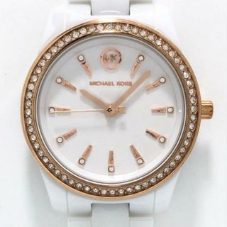 マイケルコース(Michael Kors)のMICHAEL KORS(マイケルコース) 腕時計 MK-6840 レディース ラインストーンベゼル 白(腕時計)