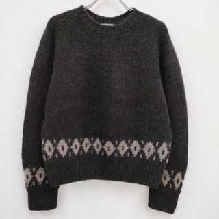 マーガレットハウエル(MARGARET HOWELL)のMARGARET HOWELL BULKY WOOL 定価41800円 578-3263014 ニット 23AW ダークブラウン レディース マーガレットハウエル【中古】4-0221T♪(ニット/セーター)