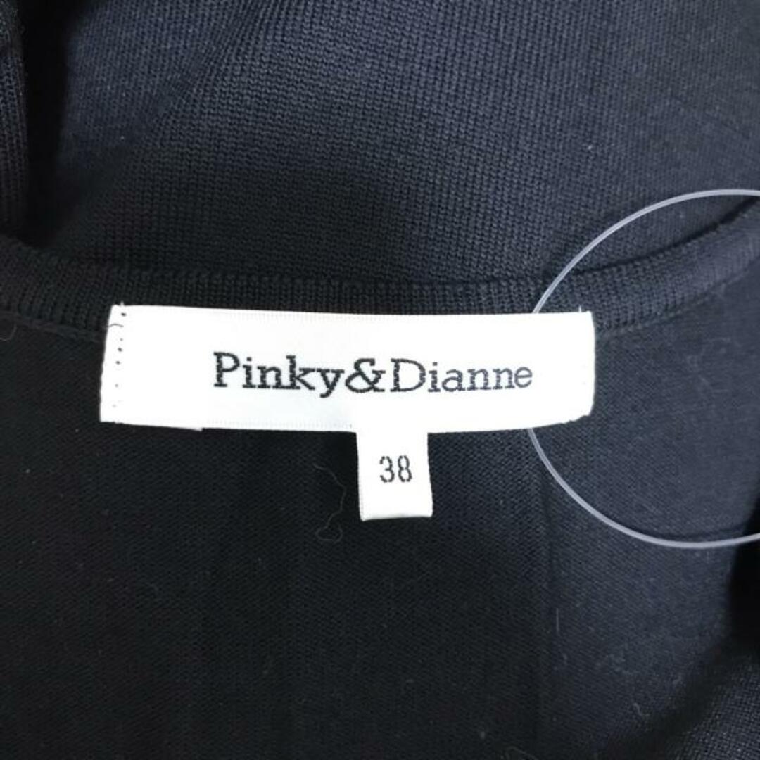 Pinky&Dianne(ピンキーアンドダイアン)のPinky&Dianne(ピンキー&ダイアン) ワンピース サイズ38 M レディース - 黒×ピンク Vネック/長袖/ひざ丈/ニット/ツイード/チェック柄 レディースのワンピース(その他)の商品写真