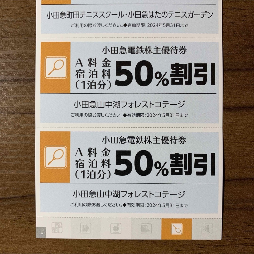 小田急山中湖フォレストコテージ 小田急町田テニススクール はたのテニスガーデン チケットの優待券/割引券(レストラン/食事券)の商品写真