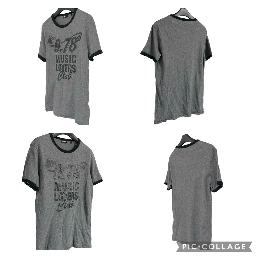 DIESEL(ディーゼル)のDIESELディーゼル　リンガーTシャツダメージ加工　グレー　サイズS メンズのトップス(Tシャツ/カットソー(半袖/袖なし))の商品写真