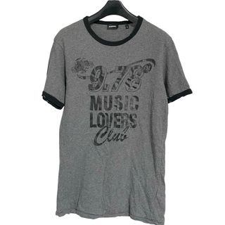 ディーゼル(DIESEL)のDIESELディーゼル　リンガーTシャツダメージ加工　グレー　サイズS(Tシャツ/カットソー(半袖/袖なし))