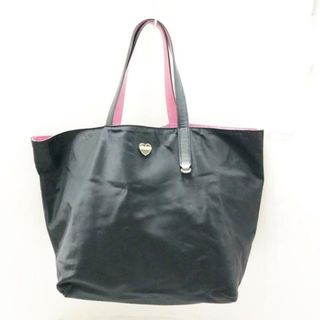 フルラ(Furla)のFURLA(フルラ) トートバッグ - 黒×ピンク リバーシブル ナイロン×レザー(トートバッグ)