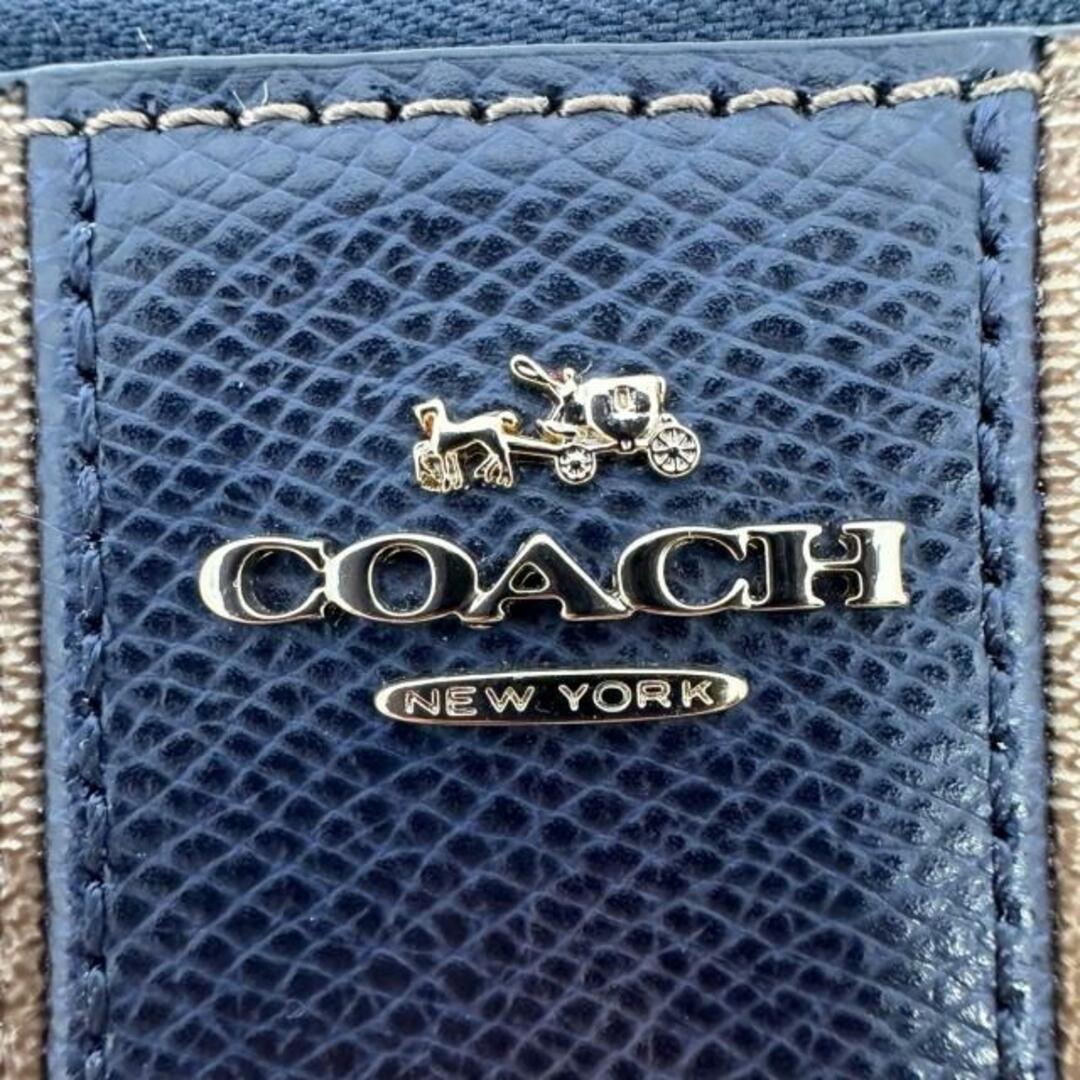 COACH(コーチ)のCOACH(コーチ) 長財布新品同様  シグネチャー柄 F52848 カーキ×ネイビー PVC(塩化ビニール)×レザー レディースのファッション小物(財布)の商品写真