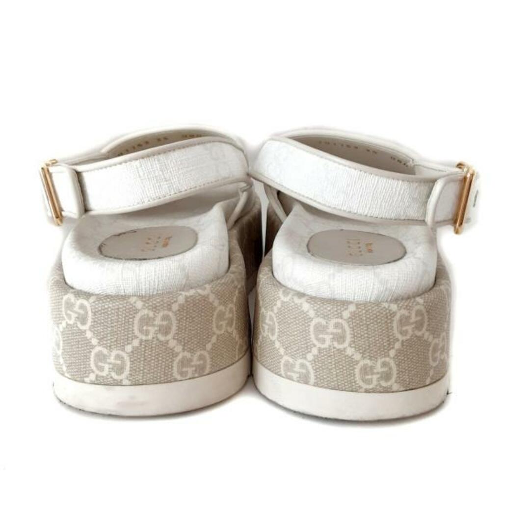 GUCCI(グッチ) サンダル 35 レディース - 701153 白×ベージュ GG GUCCI(グッチ) サンダル 35 レディース - 701153 白×ベージュ GG