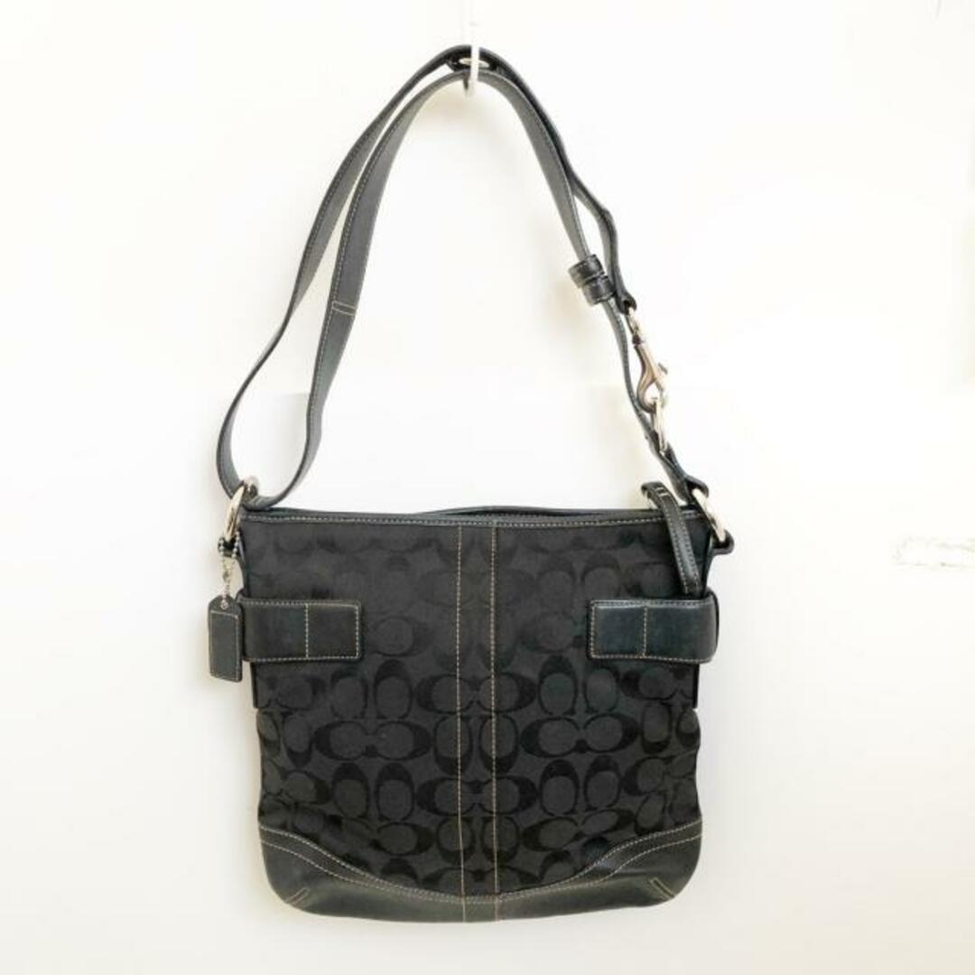 COACH(コーチ)のCOACH(コーチ) ショルダーバッグ シグネチャーソフトダッフル 3574 黒 ジャガード×レザー レディースのバッグ(ショルダーバッグ)の商品写真