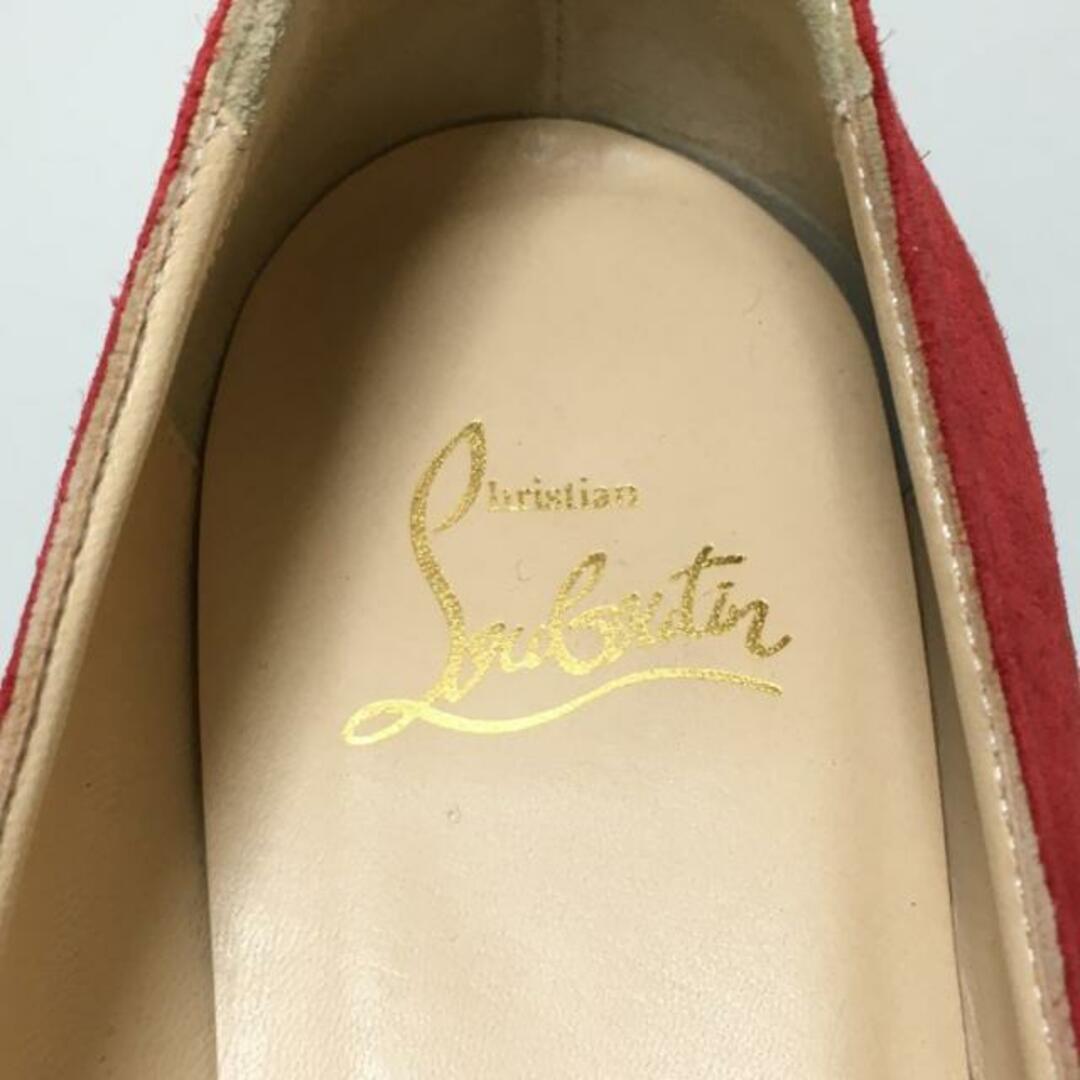 Christian Louboutin(クリスチャンルブタン)のCHRISTIAN LOUBOUTIN(クリスチャンルブタン) フラットシューズ 36 レディース - レッド リボン/インヒール スエード×エナメル（レザー） レディースの靴/シューズ(その他)の商品写真