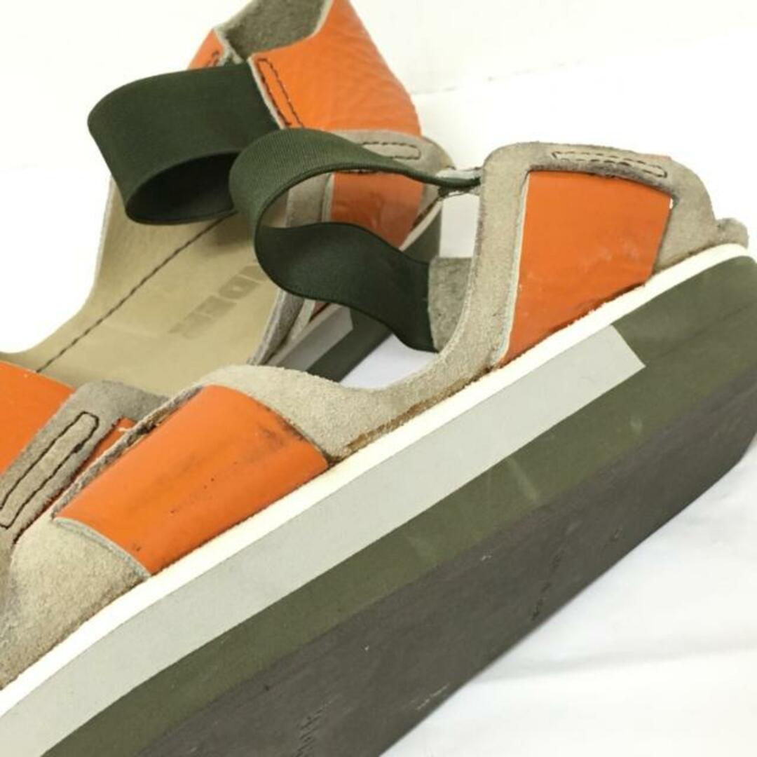 Jil Sander(ジルサンダー)のJILSANDER(ジルサンダー) サンダル 35 レディース - オレンジ×ベージュ ウェッジソール エナメル（レザー）×スエード レディースの靴/シューズ(サンダル)の商品写真