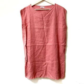 fog linen work - fog linen work/FLW(フォグリネンワーク) ワンピース レディース - ピンク クルーネック/ノースリーブ/ミニ/麻