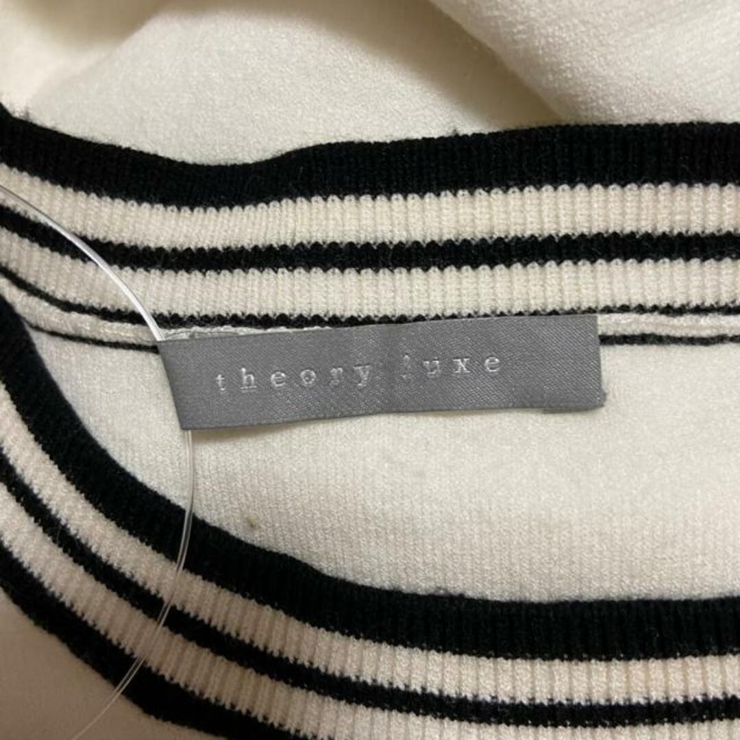 Theory luxe(セオリーリュクス)のtheory luxe(セオリーリュクス) 半袖カットソー サイズ38 M レディース - 白×黒 クルーネック/一部ストライプ/一部ボーダー レディースのトップス(カットソー(半袖/袖なし))の商品写真