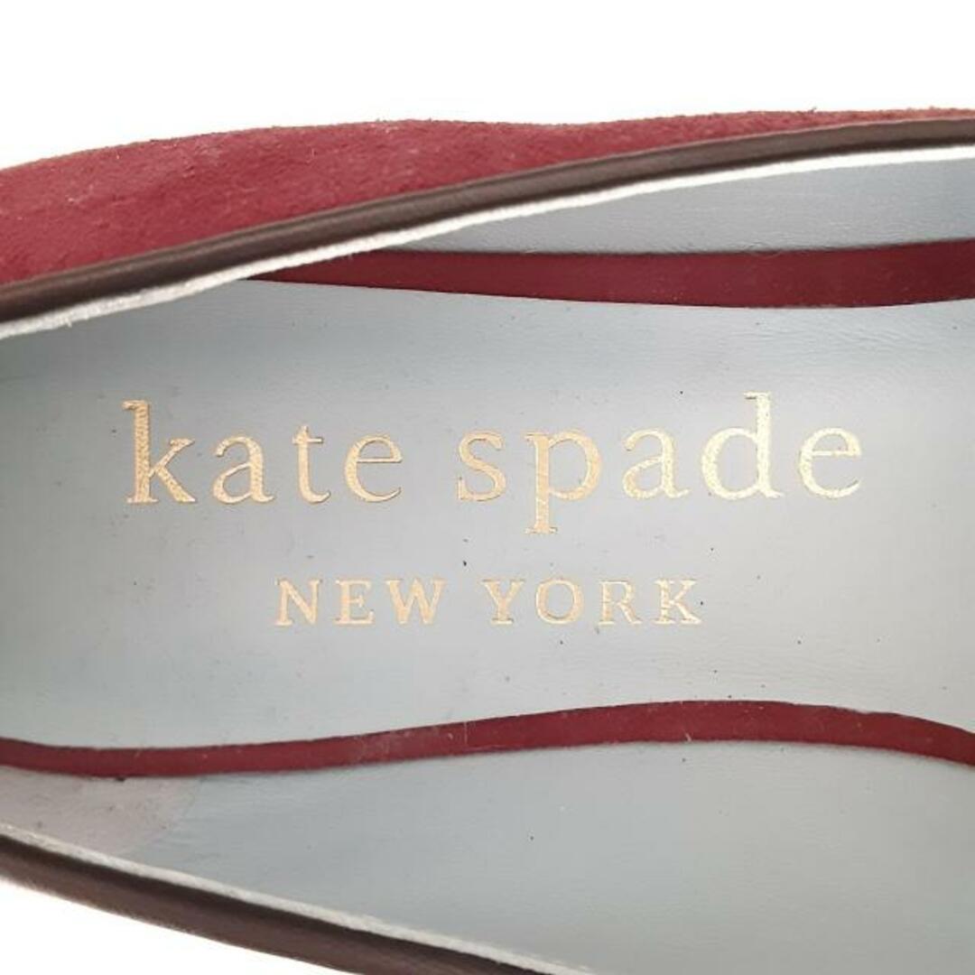 kate spade new york(ケイトスペードニューヨーク)のKate spade(ケイトスペード) シューズ 9 B レディース - ボルドー×レッド×マルチ オペラシューズ/刺繍/リンゴ/ラインストーン スエード×レザー レディースの靴/シューズ(その他)の商品写真