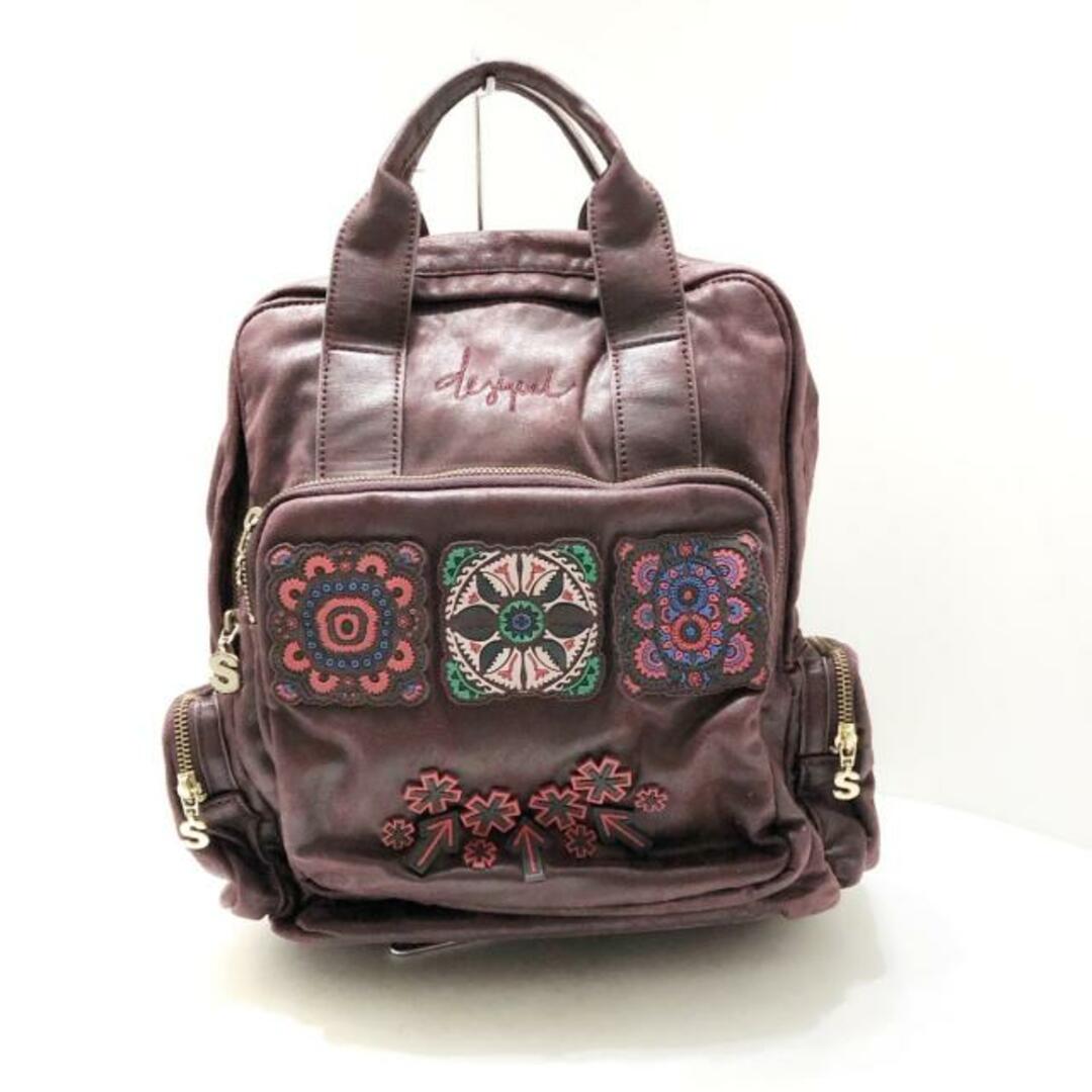 DESIGUAL(デシグアル)のDesigual(デシグアル) リュックサック - 19WAKP24 ボルドー×レッド×マルチ 2way ポリエステル レディースのバッグ(リュック/バックパック)の商品写真