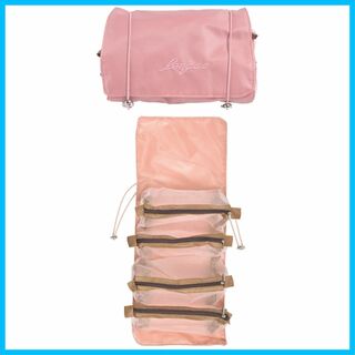 【色:ピンク】ホビナビ トラベルポーチ 旅行 ポーチ 吊り下げ 衣類 衣類収納 