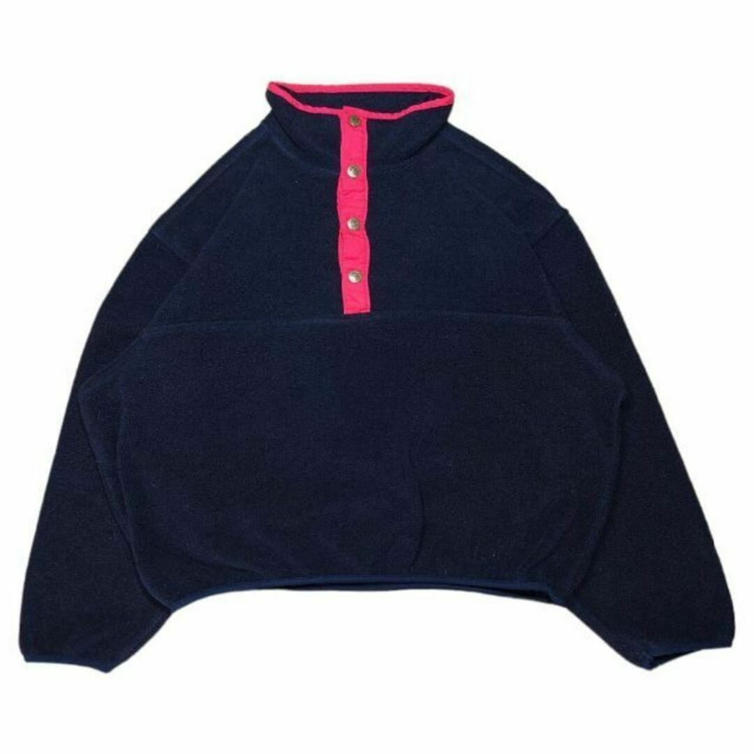 WOOLRICH(ウールリッチ)の90s wool richハーフスナップフリース古着ウールリッチUSA製 黒 メンズのジャケット/アウター(ブルゾン)の商品写真