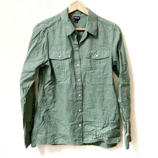 パタゴニア(patagonia)のPatagonia(パタゴニア) 長袖シャツブラウス サイズS レディース - グリーン(シャツ/ブラウス(長袖/七分))