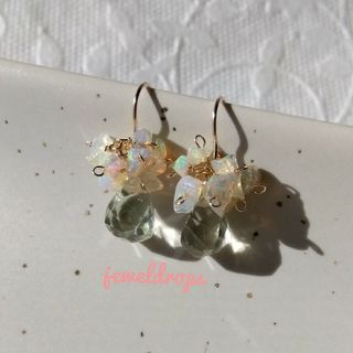 fairy✳　グリーンアメジストのピアス　14KGF(ピアス)