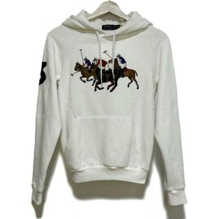 ポロラルフローレン(POLO RALPH LAUREN)のPOLObyRalphLauren(ポロラルフローレン) パーカー サイズXS レディース - 白×ダークブラウン×マルチ 長袖/刺繍/馬(パーカー)