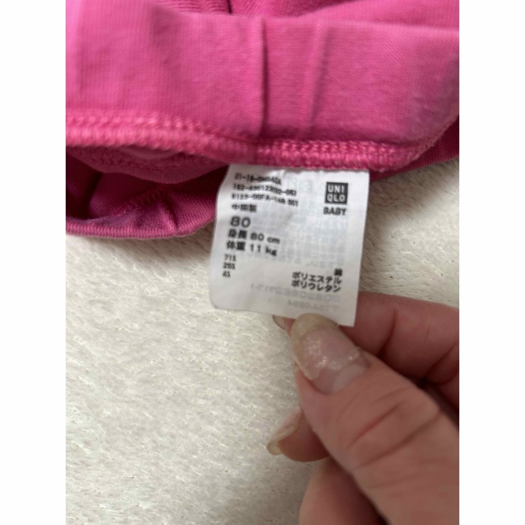 UNIQLO(ユニクロ)のUNIQLO BABY フリル 5分丈 パンツ 女の子 80 キッズ/ベビー/マタニティのベビー服(~85cm)(パンツ)の商品写真