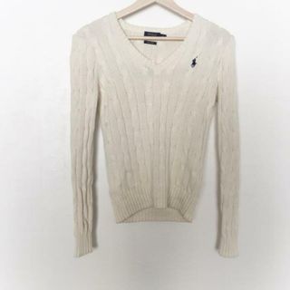 ポロラルフローレン(POLO RALPH LAUREN)のPOLObyRalphLauren(ポロラルフローレン) 長袖セーター サイズXS レディース - アイボリー Vネック(ニット/セーター)